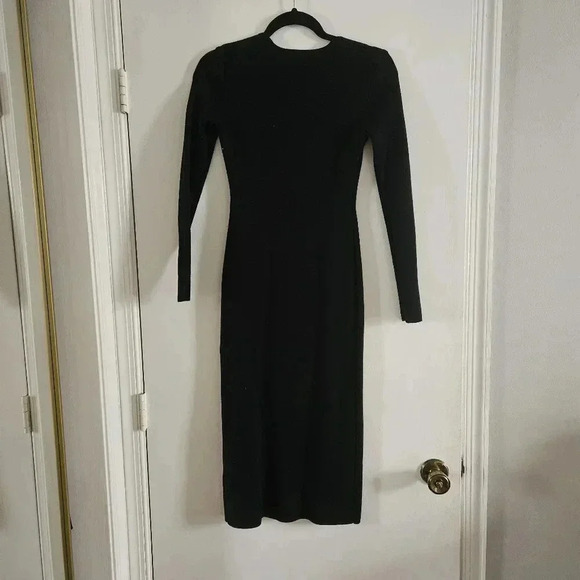 Abercrombie & Fitch Women's Black Sheath Dress Long Sleeve XSP - Picture 2 of 7